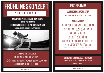 Frühlingskonzert Musikverein Erlenbach-Diemtigtal Frühlingskonzert Musikverein Erlenbach-Diemtigtal